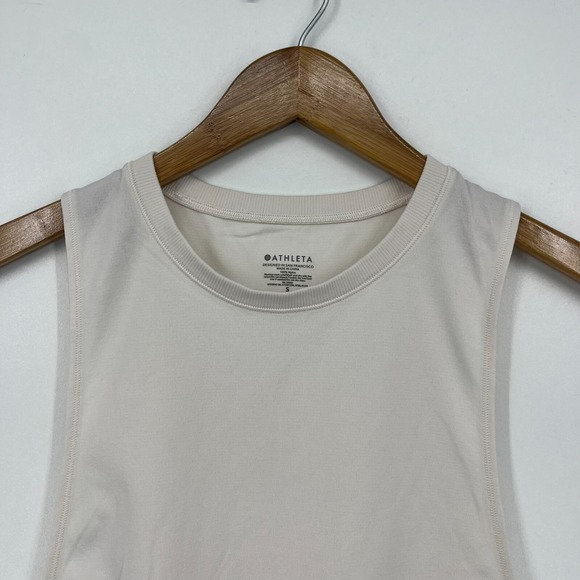 Athleta Tank Top Women's Size S Pink Crew Neck Yoga Sleeveless Nylon Cropped - Picture 2 of 8